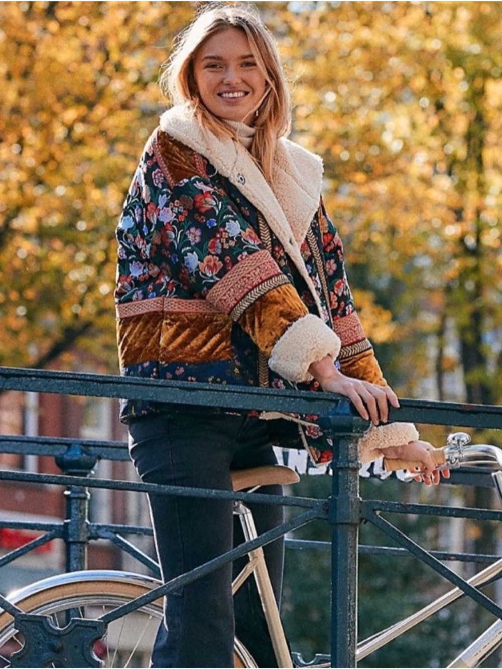 Free People Out With A Bang Coat Embroidered Velvet Patchwork Size XS